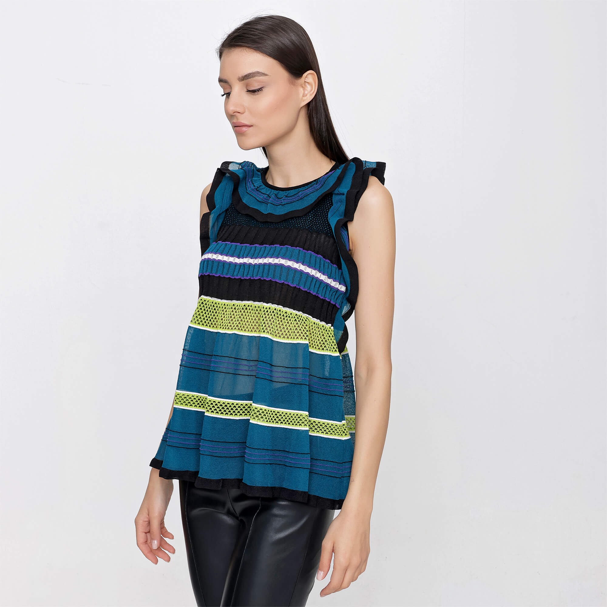 Missoni - Petrol Blue Ruffled Blouse